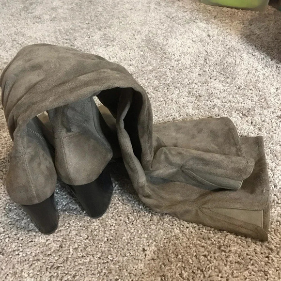 Marc Fisher Taupe Brown Suede Over the Knee Boots - Picture 8 of 8